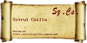 Sztrul Csilla névjegykártya